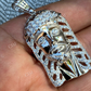 Round Diamond Jesus Iced Pendant  customdiamjewel   