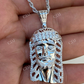 Round Diamond Jesus Iced Pendant  customdiamjewel   