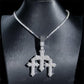 Iced Out Hip Hop Three Cross Diamond Pendant  customdiamjewel   