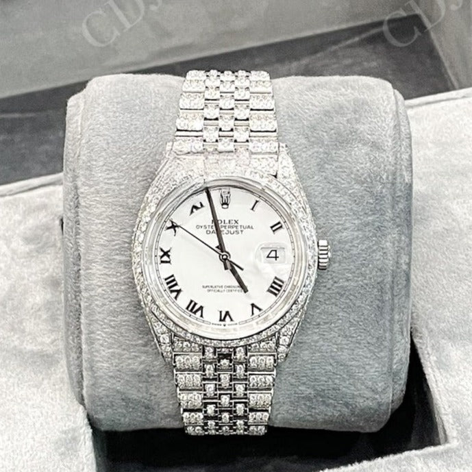 Stainless Steel Diamond Rolex Custom Watch  customdiamjewel   