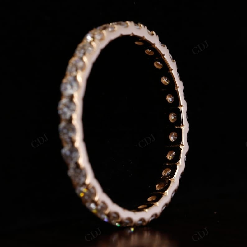 0.60CTW Round Cut Lab Grown Diamond Full Eternity Wedding Band  customdiamjewel   