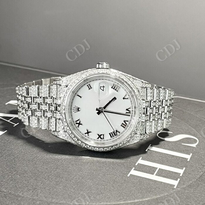 Stainless Steel Diamond Rolex Custom Watch  customdiamjewel   