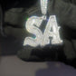 "SA" Letter Silver Round Moissanite HipHop Pendant hip hop jewelry customdiamjewel   