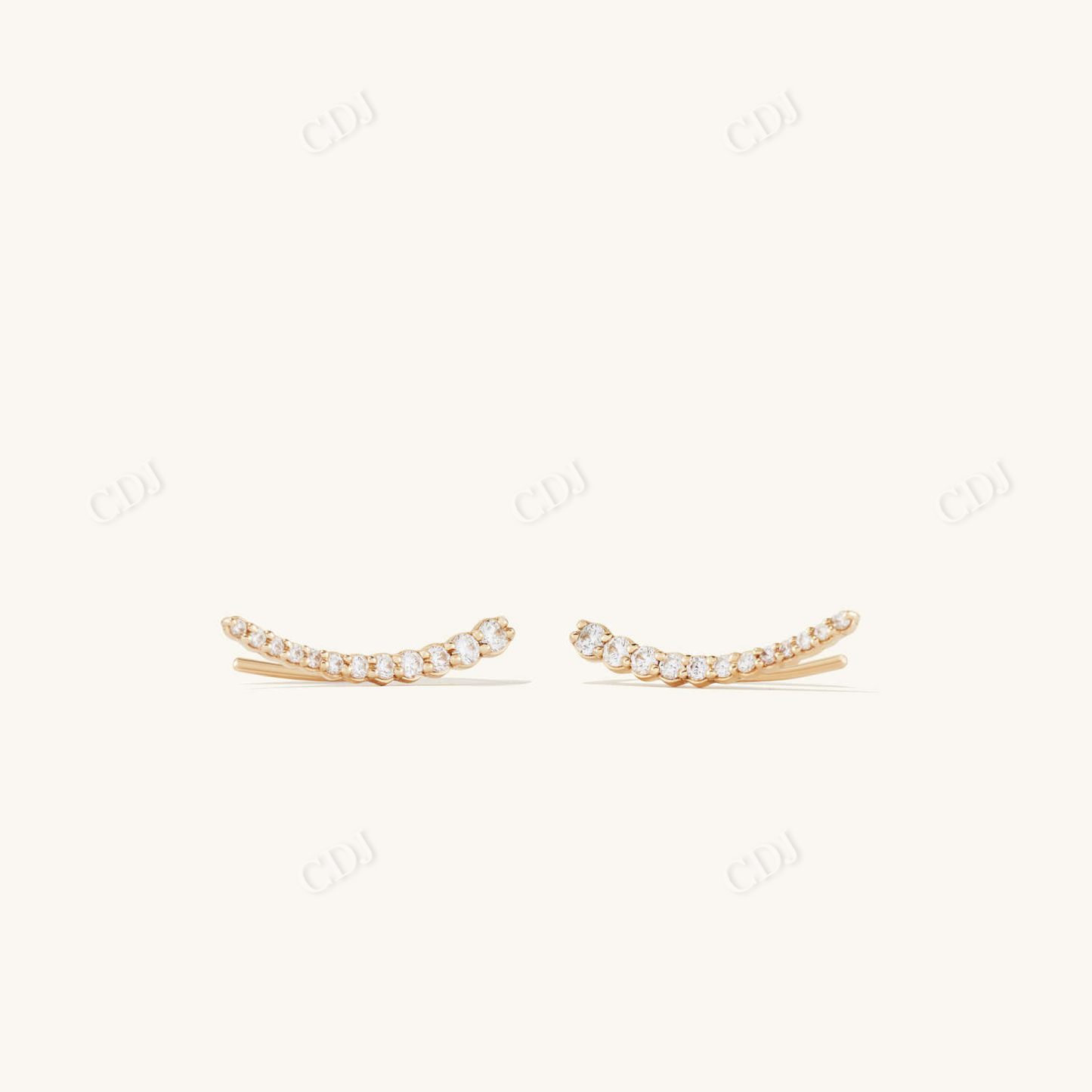 14k Gold Pave Diamond Ear Climbers  customdiamjewel   