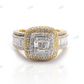 Baguette Cut Moissanite Yellow Gold Plated Women Ring hip hop jewelry CustomDiamJewel