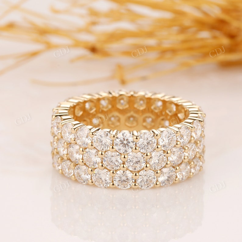 5.70CTW Three Row Lab Grown Diamond Wedding Band  customdiamjewel   