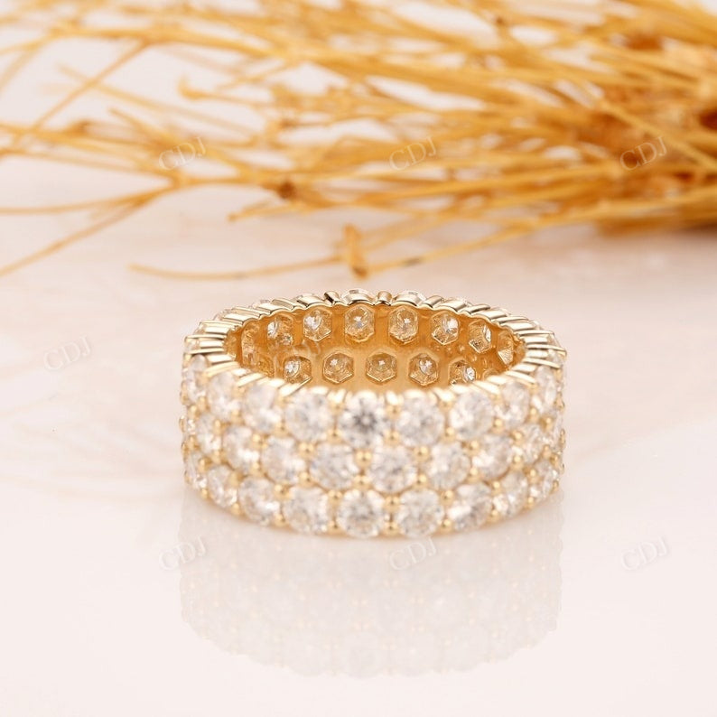 5.7CTW Round Accents 3 Row Natural Diamond Wedding Band Wedding Band customdiamjewel   