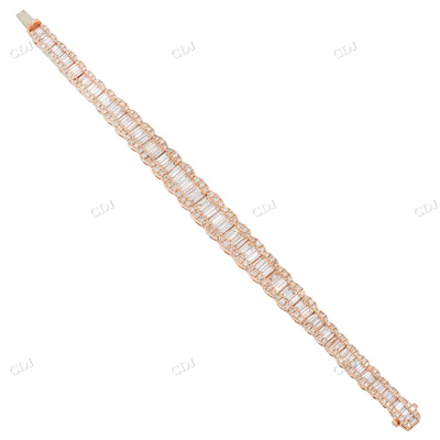 14K Rose Gold Moissanite Hip Hop Bracelet hip hop jewelry CustomDiamJewel