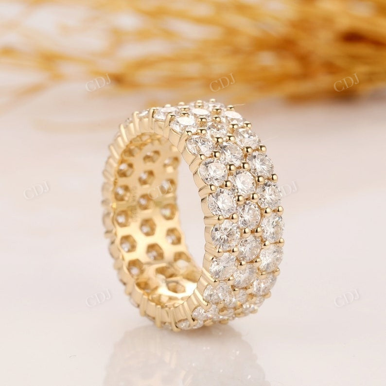 5.70CTW Three Row Lab Grown Diamond Wedding Band  customdiamjewel   