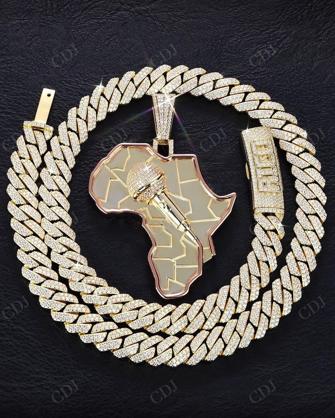 New Trendy Design Two Tone Gold Plated Pendant hip hop jewelry CustomDiamJewel   