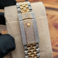 Fully Iced Out Natural Diamond Studded Two Tone Rolex Swiss Made Bust Down Watch  customdiamjewel   