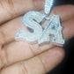 "SA" Letter Silver Round Moissanite HipHop Pendant hip hop jewelry customdiamjewel   