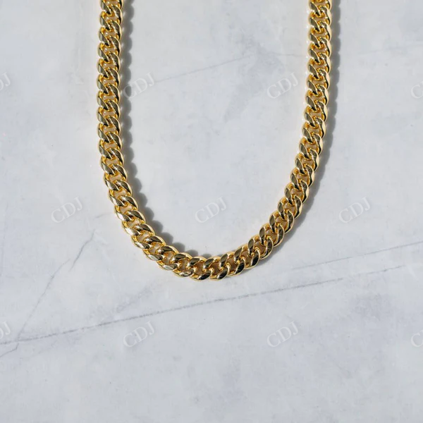 Gold Plated Miami Cuban Chain Necklace  customdiamjewel   