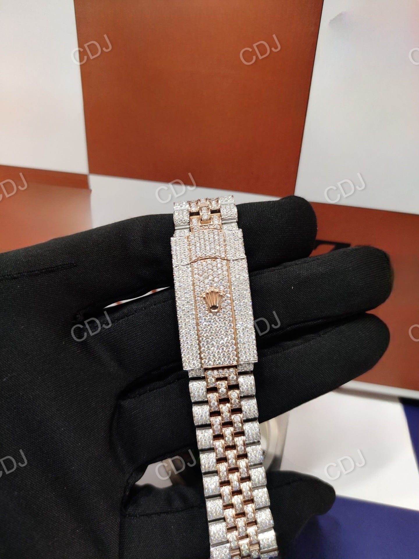 Custom Made Luxury VVS Moissanite Studded Rolex Watch With Full Diamond Bussdown 28 to 30 Carats (Approx.)  customdiamjewel   