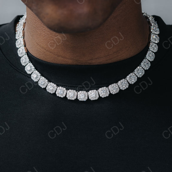 Solid Silver Gold Hip Hop Tennis Chain Necklace  customdiamjewel   