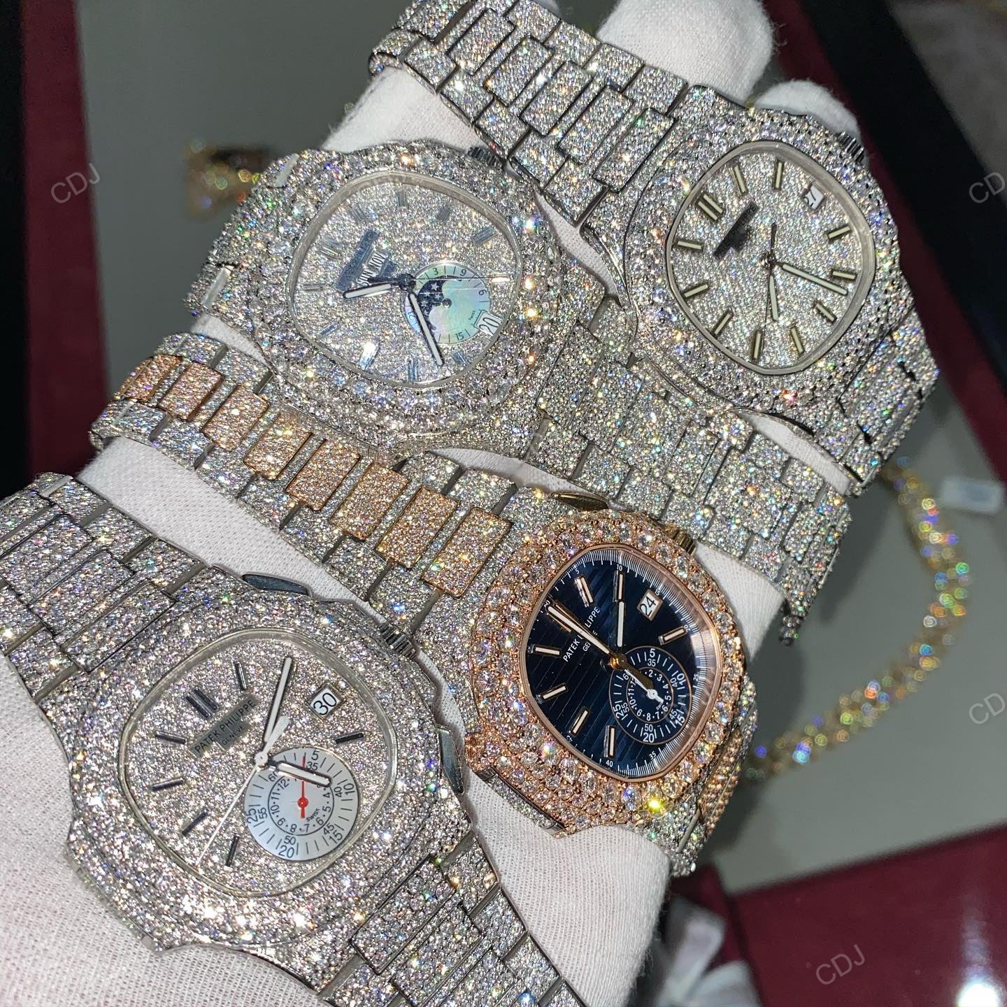 Luxurious Moissanite Studded Personalized Watch hip hop jewelry customdiamjewel   