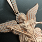 Michael & Dragon Gold Iced Pendant  customdiamjewel   