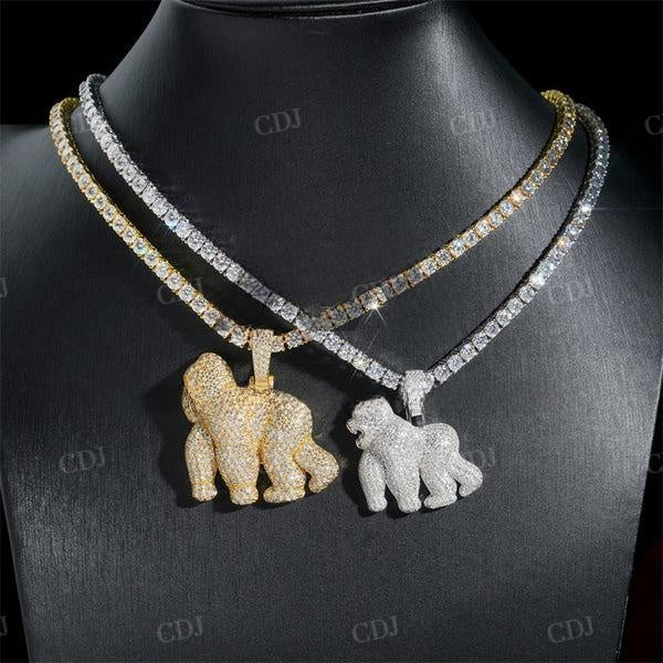 Iced Out Gorilla Diamonds Pendant For Men  customdiamjewel   