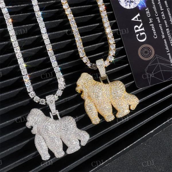 Iced Out Gorilla Diamonds Pendant For Men  customdiamjewel   