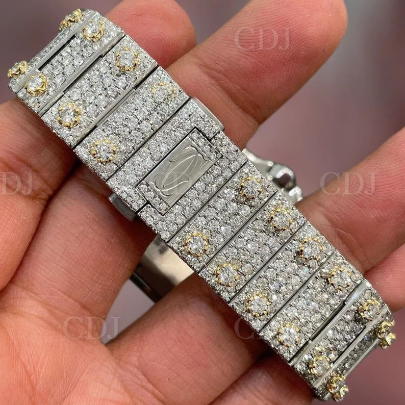 Factory Price Moissanite Diamond Fully Iced out Diamond Watch Steel Body Hip Hop Certified Handmade Watch  customdiamjewel   