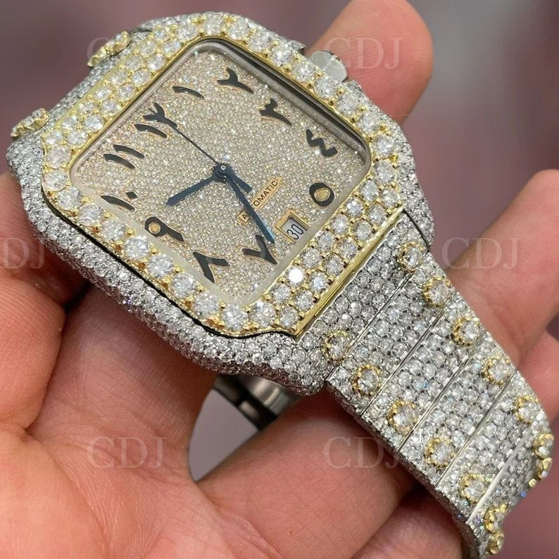 Factory Price Moissanite Diamond Fully Iced out Diamond Watch Steel Body Hip Hop Certified Handmade Watch  customdiamjewel   