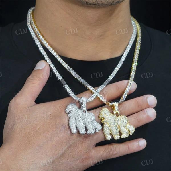 Iced Out Gorilla Diamonds Pendant For Men  customdiamjewel   