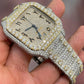 Latest Luxurious VVS Moissanite Hip Hop Men's Wrist Watch Fully Cluster Diamond Watch 24 To 27 Carat (Approx.)  customdiamjewel   