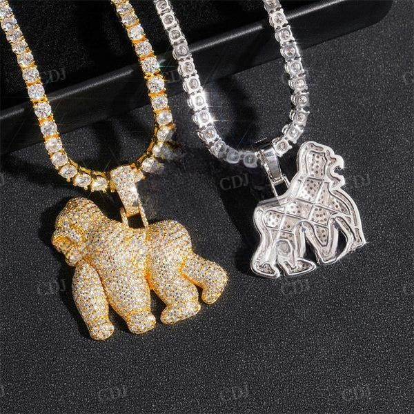 Iced Out Gorilla Diamonds Pendant For Men  customdiamjewel   