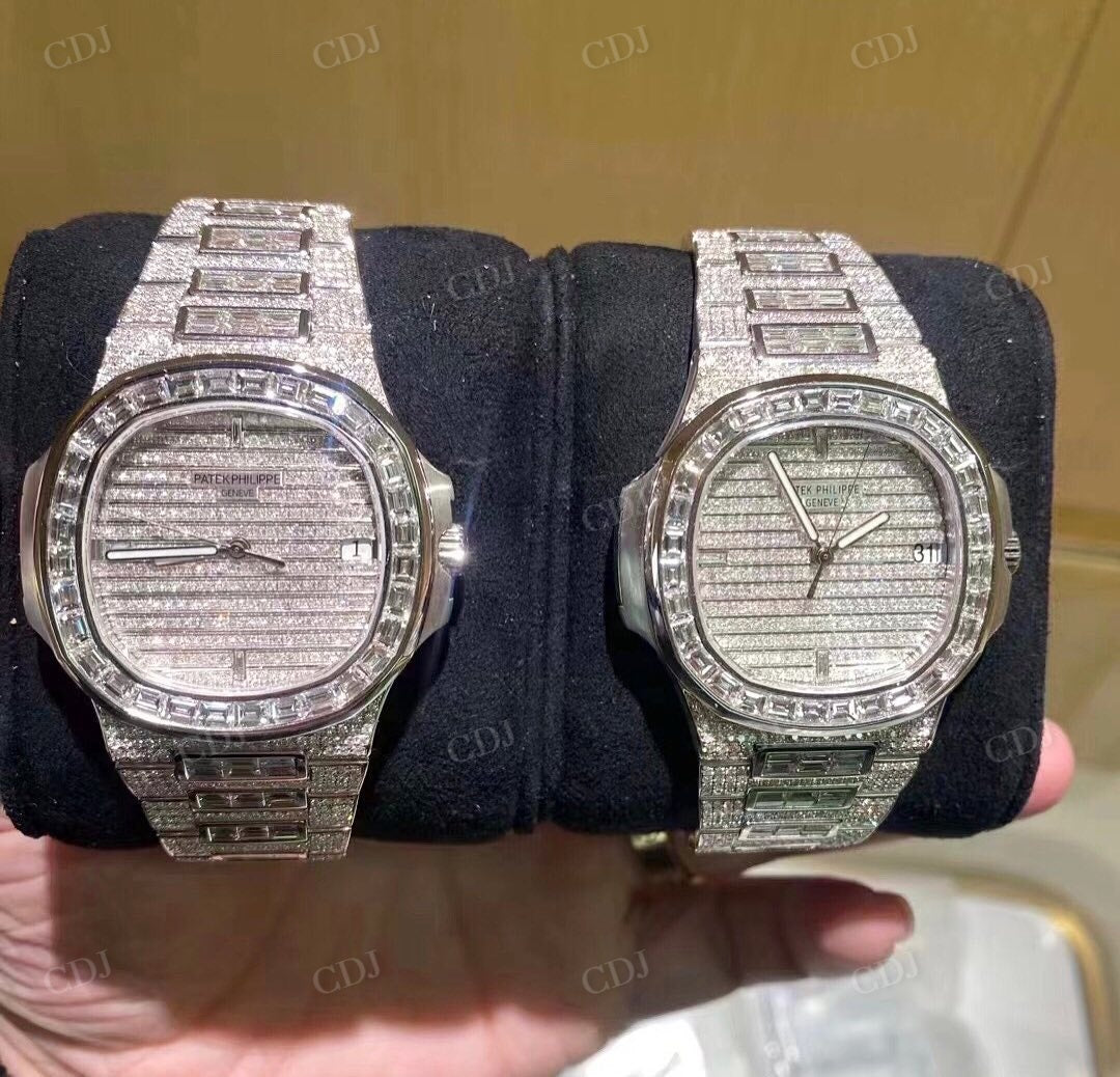 Patek Philippe Baguette Cut Diamond Watches  customdiamjewel   