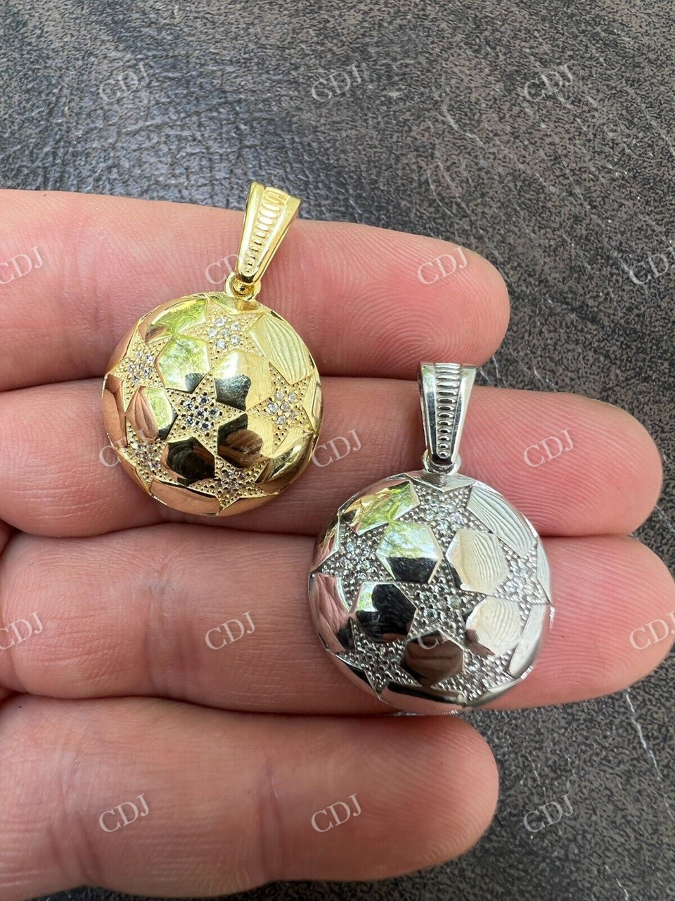 Soccer Ball Foot Ball Diamond Pendant  customdiamjewel   