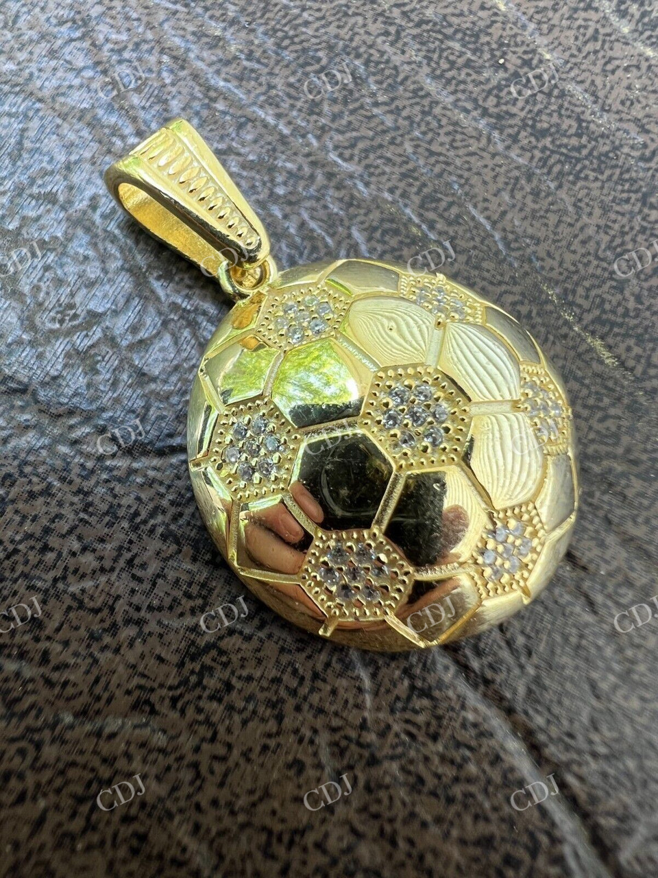 Soccer Ball Foot Ball Diamond Pendant  customdiamjewel   