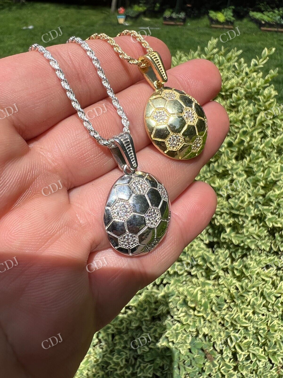 Soccer Ball Foot Ball Diamond Pendant  customdiamjewel   