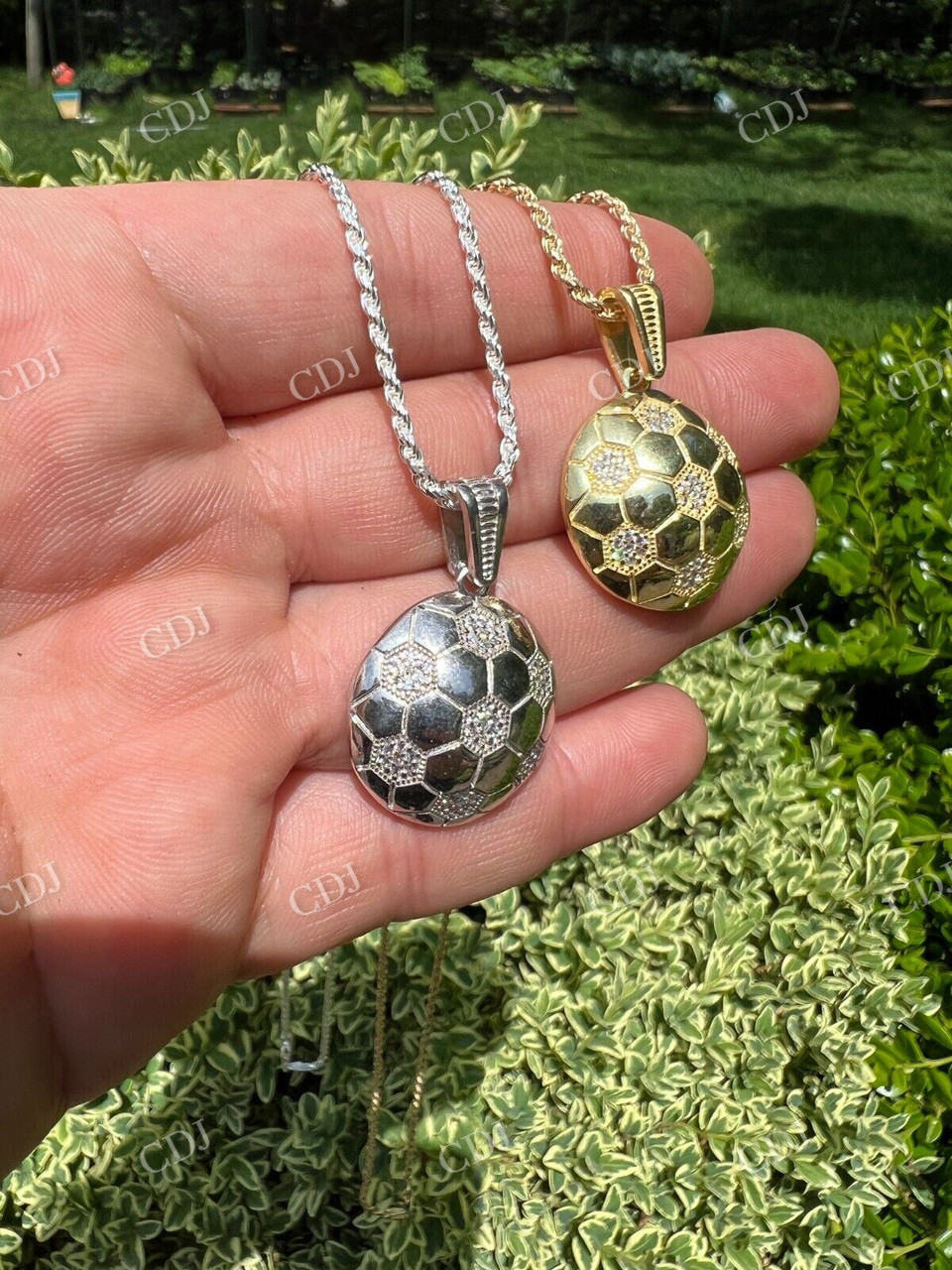 Soccer Ball Foot Ball Diamond Pendant  customdiamjewel   