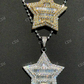 Baguette And Round Diamond Star Pendant  customdiamjewel   