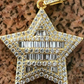 Baguette And Round Diamond Star Pendant  customdiamjewel   