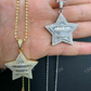 Baguette And Round Diamond Star Pendant  customdiamjewel   