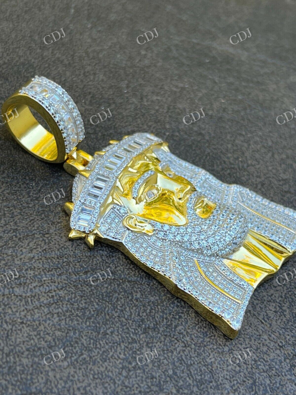 Diamond Large Jesus Piece Pendant  customdiamjewel   