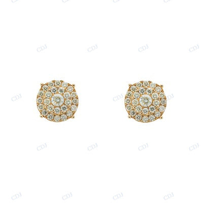 Sterling Silver Yellow Gold Plated VVS Moissanite Diamond Earring hip hop jewelry CustomDiamJewel