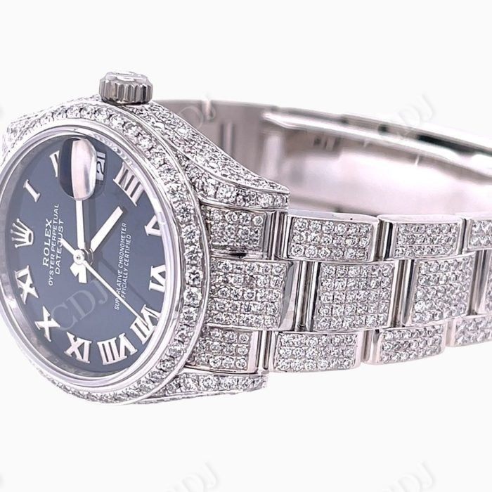 Luxury Blue Dial Rolex Diamond Watch  customdiamjewel   