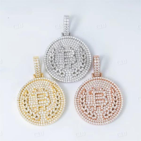 Iced Out Diamond Bitcoin Pendant For Men  customdiamjewel   