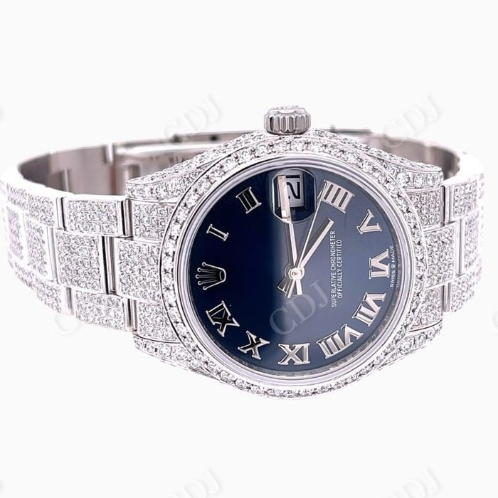 Luxury Blue Dial Rolex Diamond Watch  customdiamjewel   