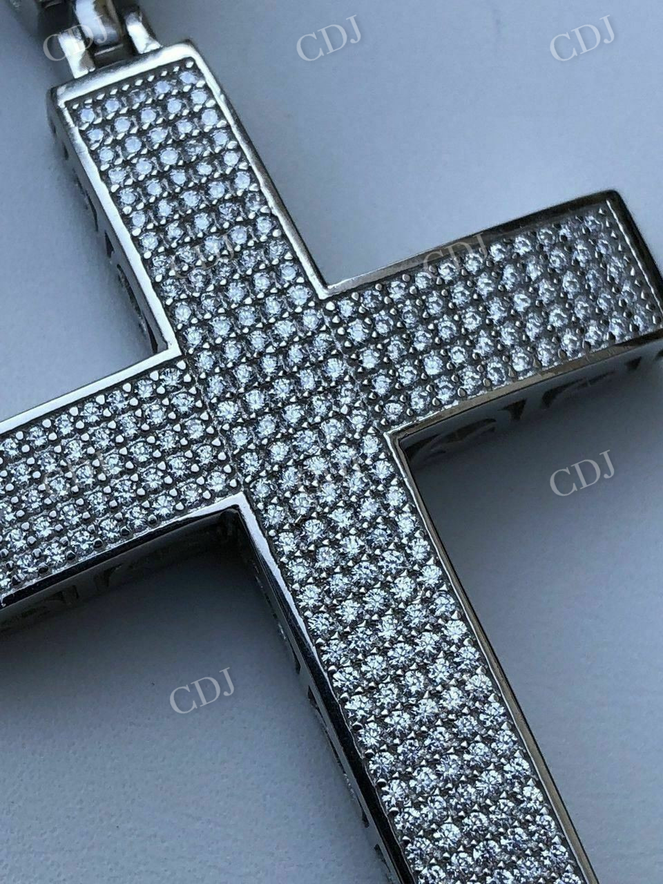 925 Silver Iced Cross Diamond Hip Hop Pendant  customdiamjewel   