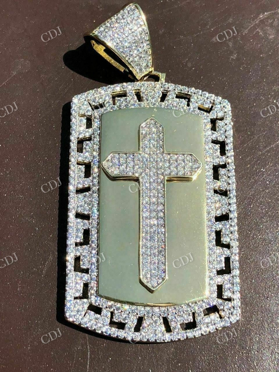 Cross Iced Hip Hop Diamond Pendant  customdiamjewel   