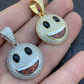 Smiley Face Emoji Iced Out Gold Pendant  customdiamjewel   