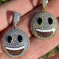 Smiley Face Emoji Iced Out Gold Pendant  customdiamjewel   