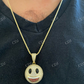 Smiley Face Emoji Iced Out Gold Pendant  customdiamjewel   