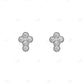 Cross Design White Gold Plated Hip Hop Earring hip hop jewelry CustomDiamJewel