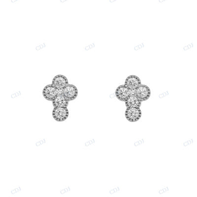 Cross Design White Gold Plated Hip Hop Earring hip hop jewelry CustomDiamJewel