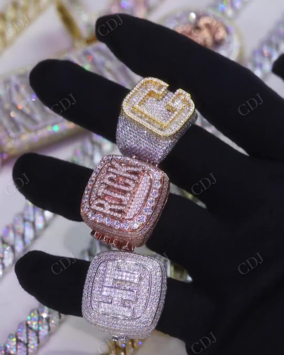 Baguette Diamond Champion Statement Ring hip hop jewelry CustomDiamJewel   