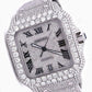 Cartier Santos Fully Diamond Iced Out Watch  customdiamjewel   